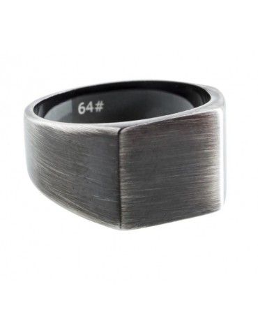 Anello uomo quadrato brunito