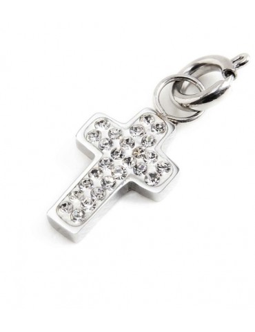 Charm croce con cristalli