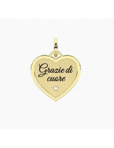 Ciondolo cuore| grazie- oro