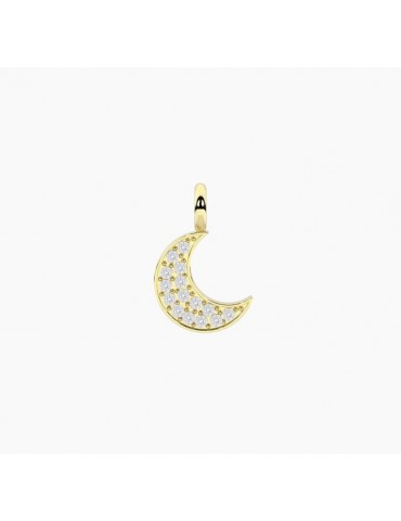 Ciondolo luna zirconi- oro