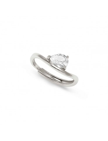 Anello con pietra bianca