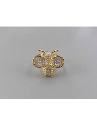 Anello ape grande pavé- dorato