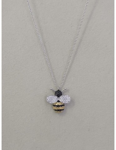 Collana ape piccola pavé...