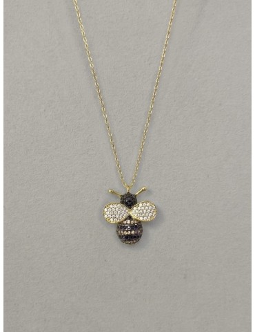Collana ape piccola pavé...