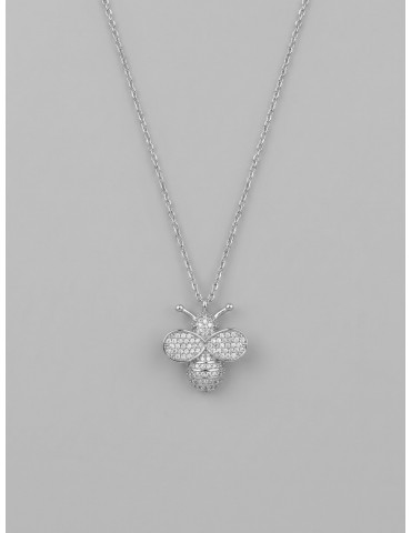 Collana ape piccola pavé-...