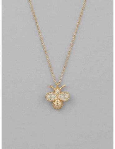 Collana ape piccola pavé-...